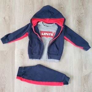 Levi's | Baby Boy's Graphic T-Shirt, Hoodie, & Joggers 3-piece Outfit Set